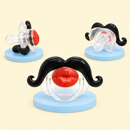 Mini Mister pacifier, three angles